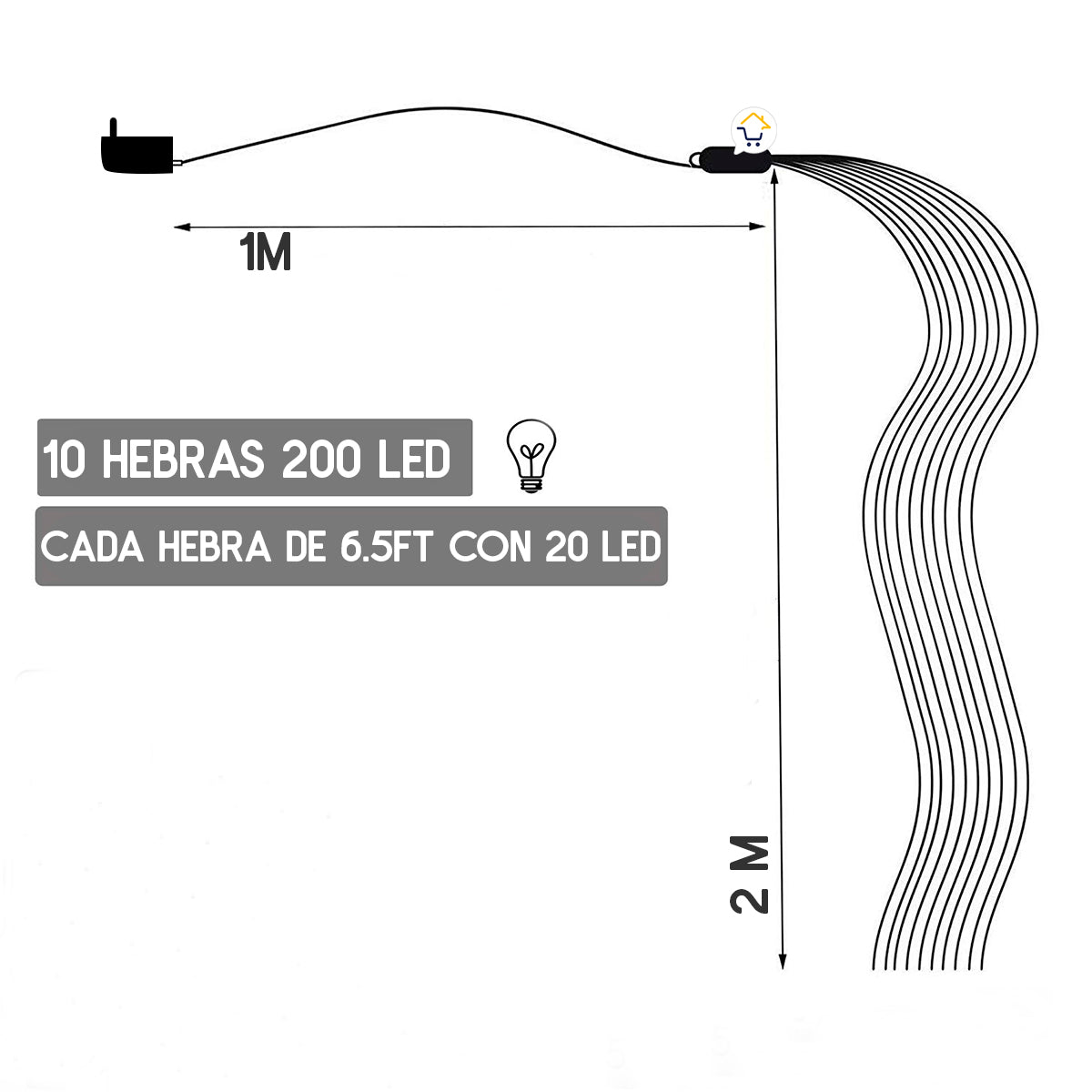 Luz Cascada Para Arbol 200 L YX200T