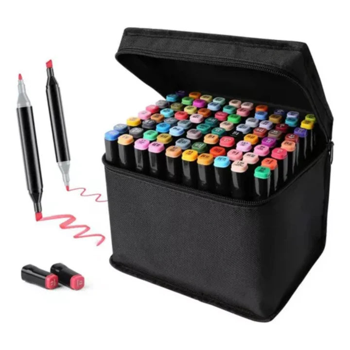 Kit marcadores 80 piezas doble punta